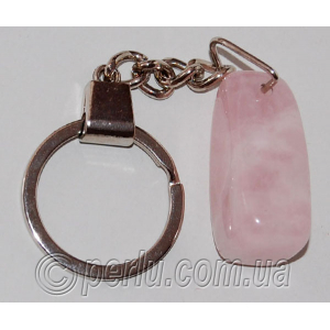 Брелок для ключей из натурального розового кварца №58891